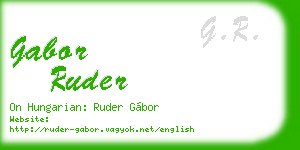 gabor ruder business card